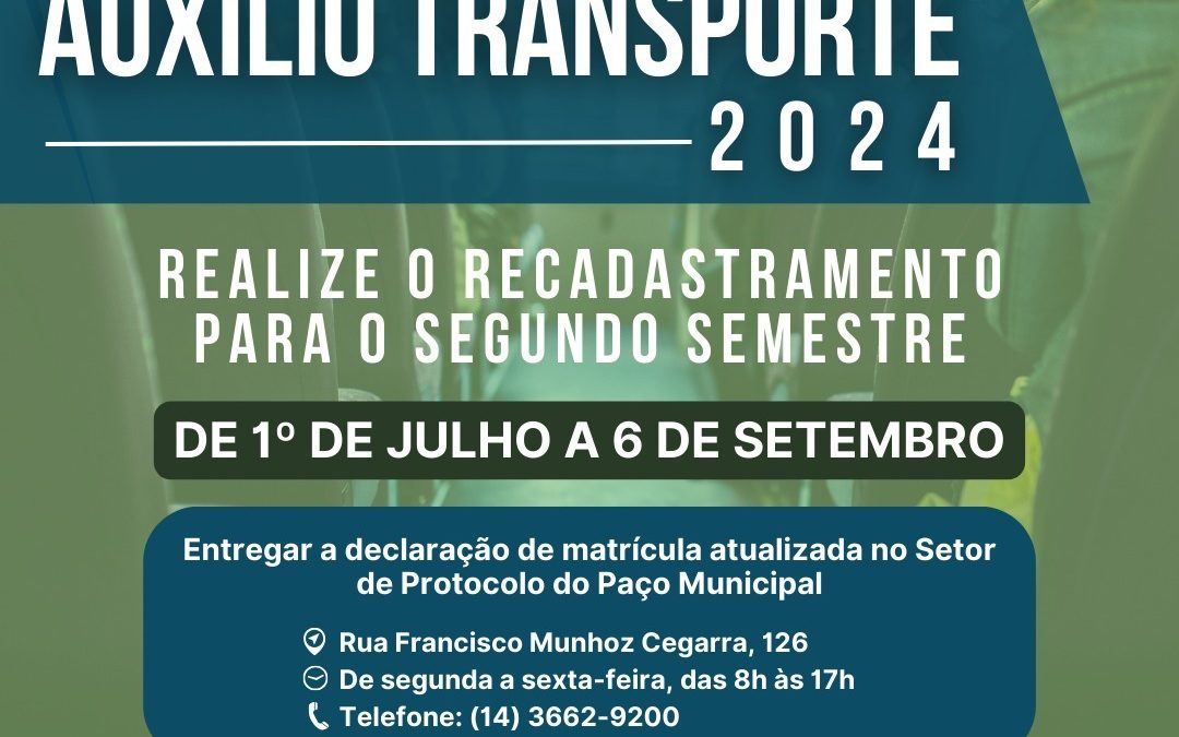 Política: Prefeitura faz recadastramento de auxílio transporte para estudantes