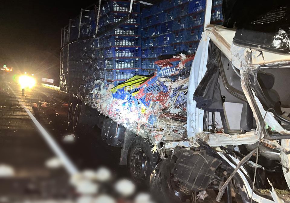 Região: Caminhões colidem de frente na SP-304