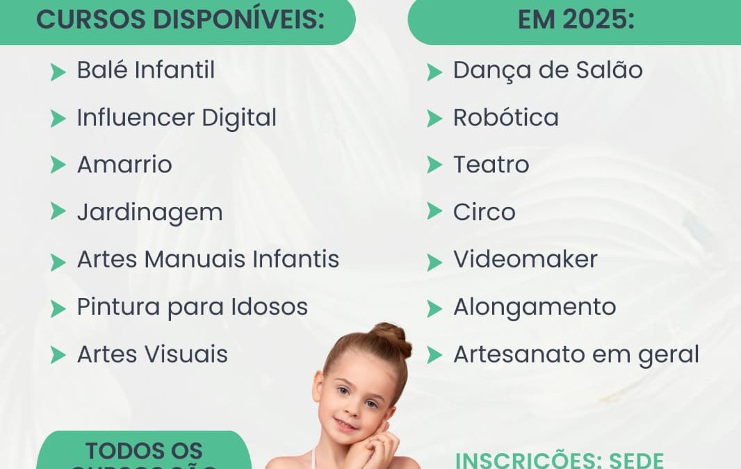 Cultura: EducArte oferece cursos culturais e artísticos gratuitos