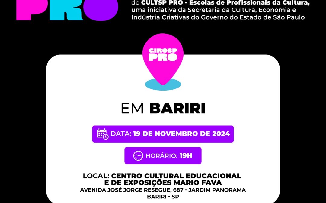 Cultura: Bariri recebe ação cultural GIRO PRO no Centro Mário Fava
