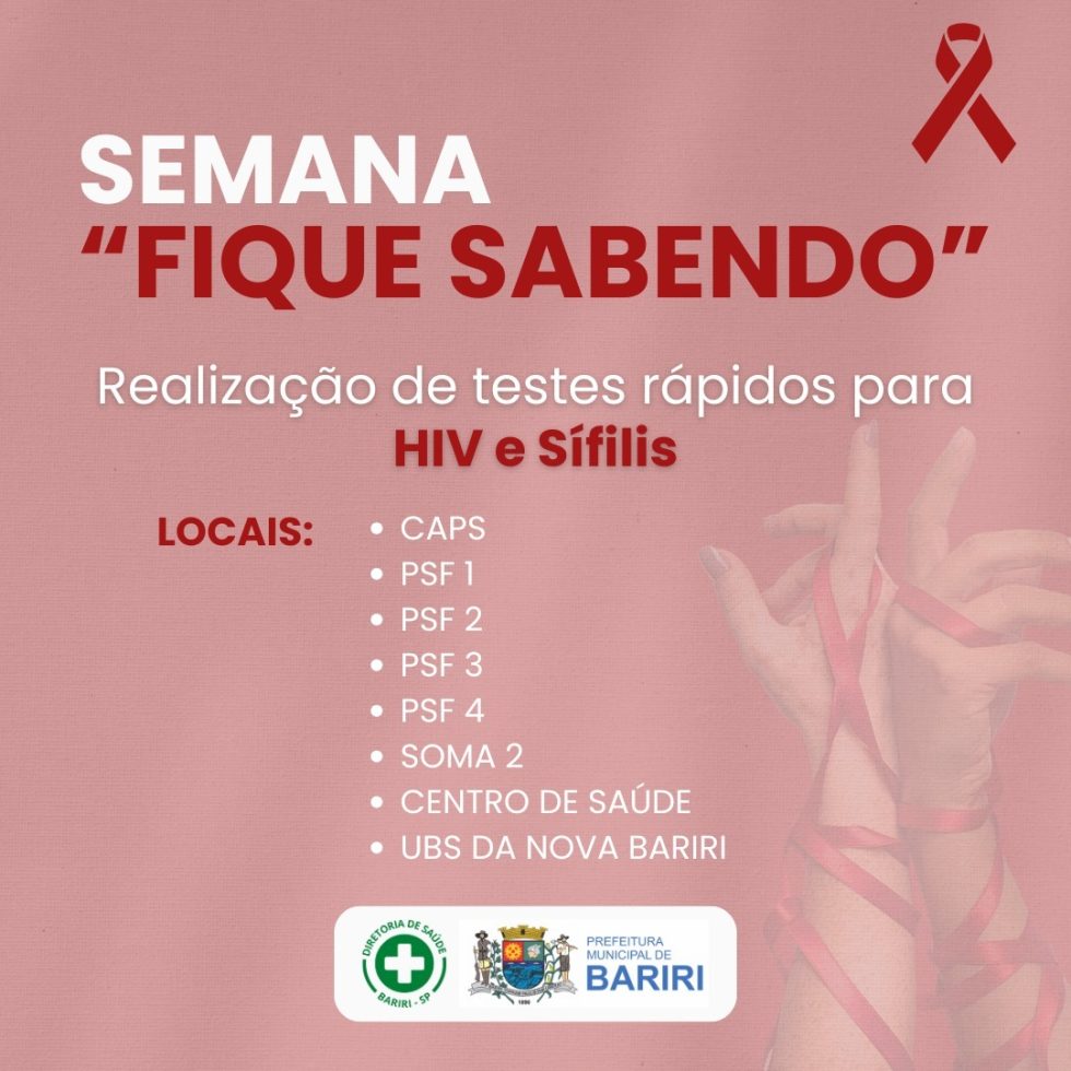 Dezembro Vermelho: saúde realiza testes rápidos para HIV e Sífilis ...