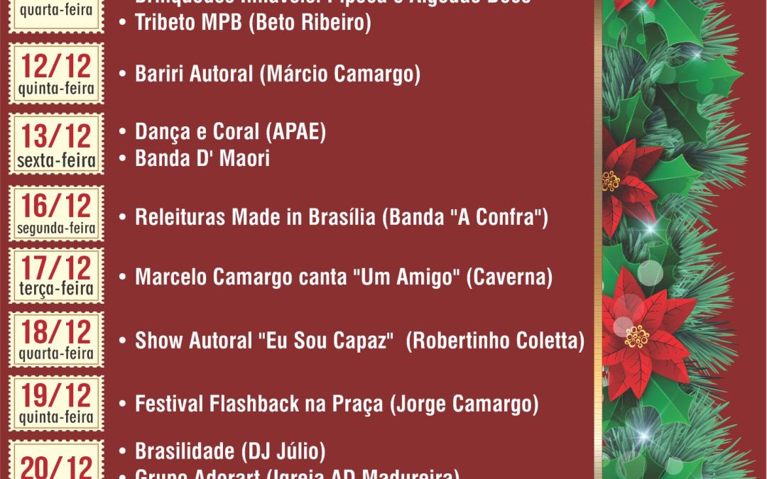 Cidade: Programação de Natal começa na quarta-feira