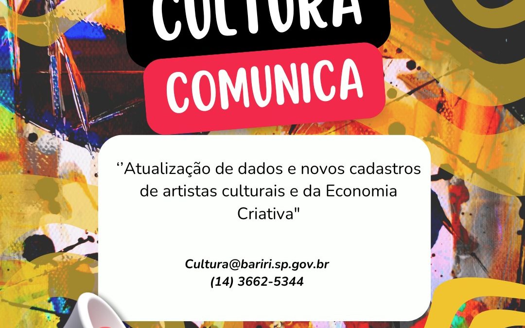Bariri: Cultura faz cadastramento de artistas e profissionais da economia criativa