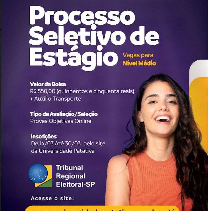 Cidade: TRE-SP abre seleção de estágio com vaga para Bariri