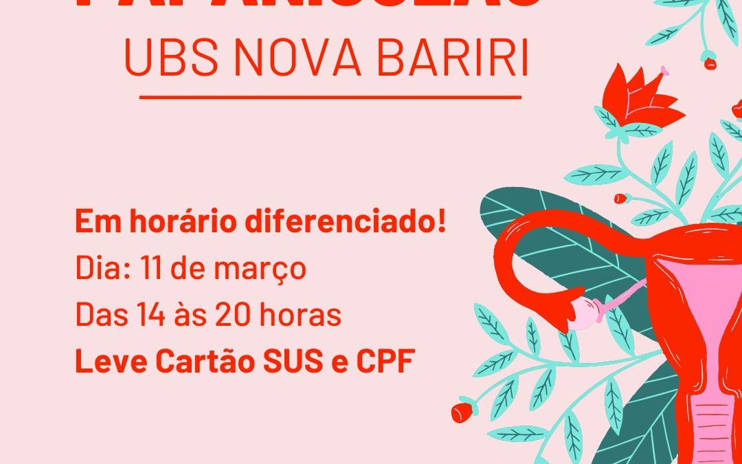 Saúde: UBS Nova Bariri terá horário especial para coleta do Papanicolau