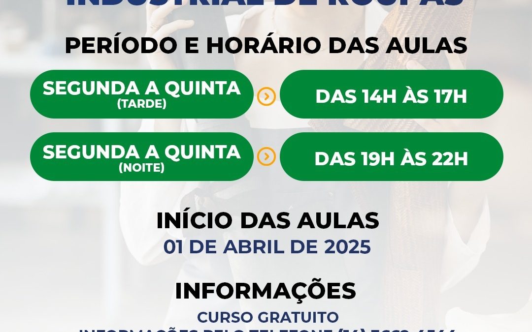 Cidade: Bariri oferece curso de assistente de modelagem industrial de roupa