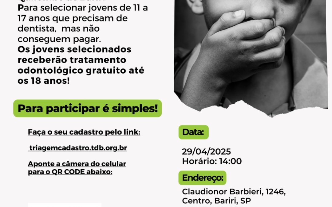 Saúde: Turma do Bem realiza triagem odontológica para jovens em Bariri