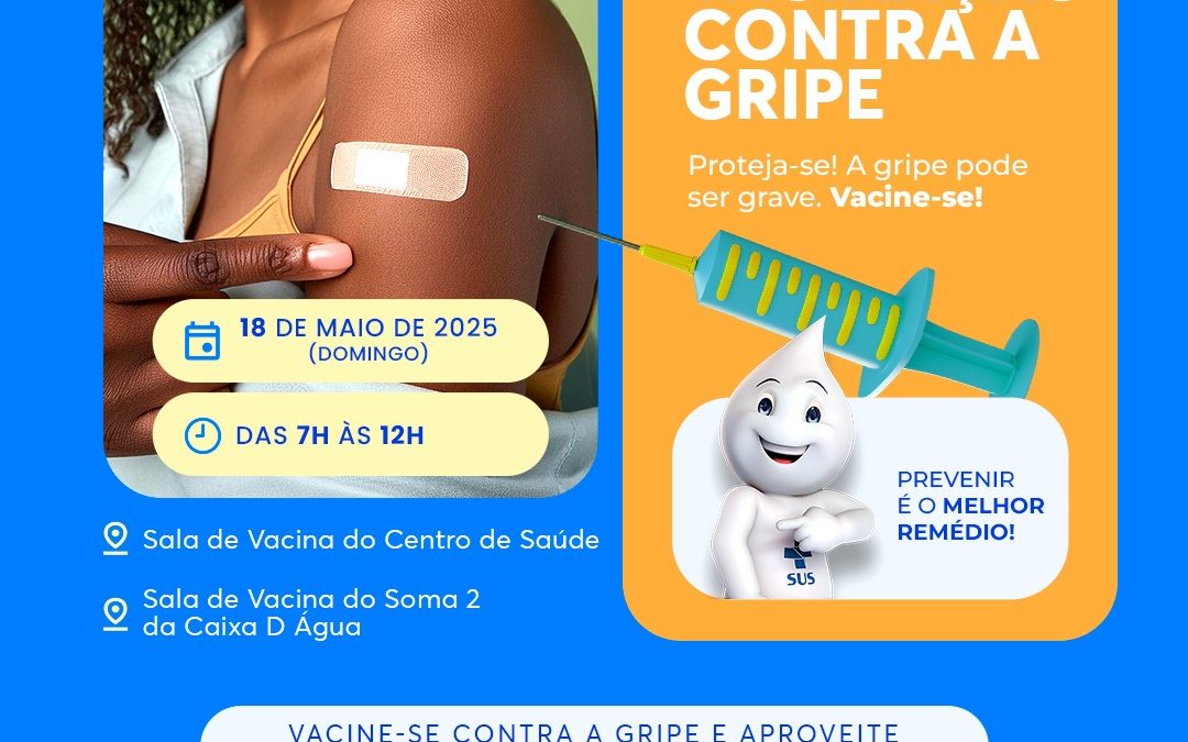 Saúde: Dia 18 tem Dia D de vacinação contra a gripe
