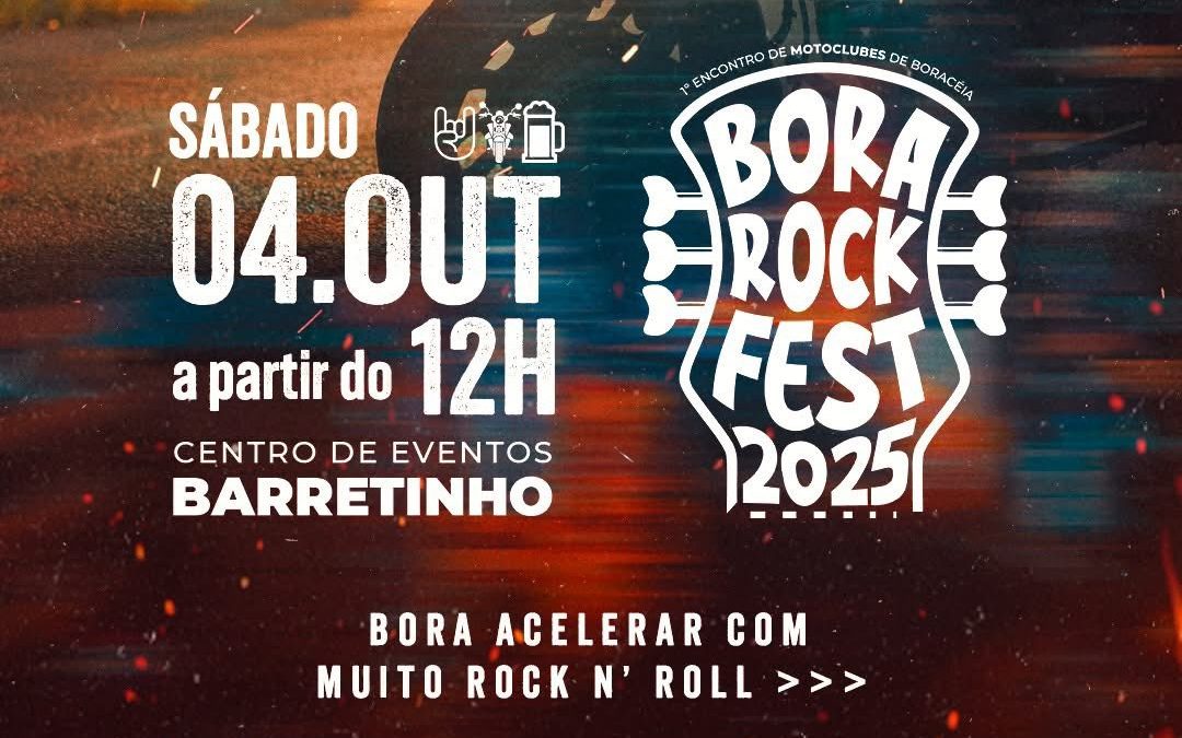Região: Sábado tem Bora Rock Fest 2025 no Barretinho