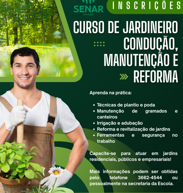 Cidade: Curso de jardineiro está com inscrições abertas