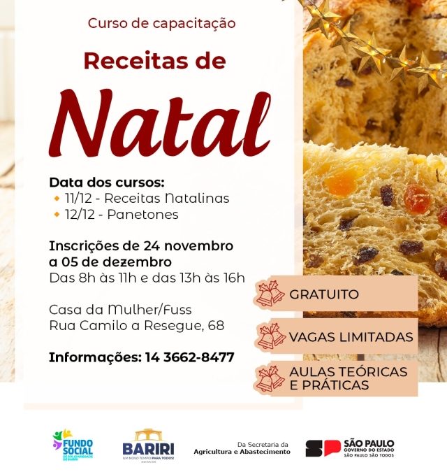 Educação: Prefeitura abre inscrições para o curso de Receitas de Natal