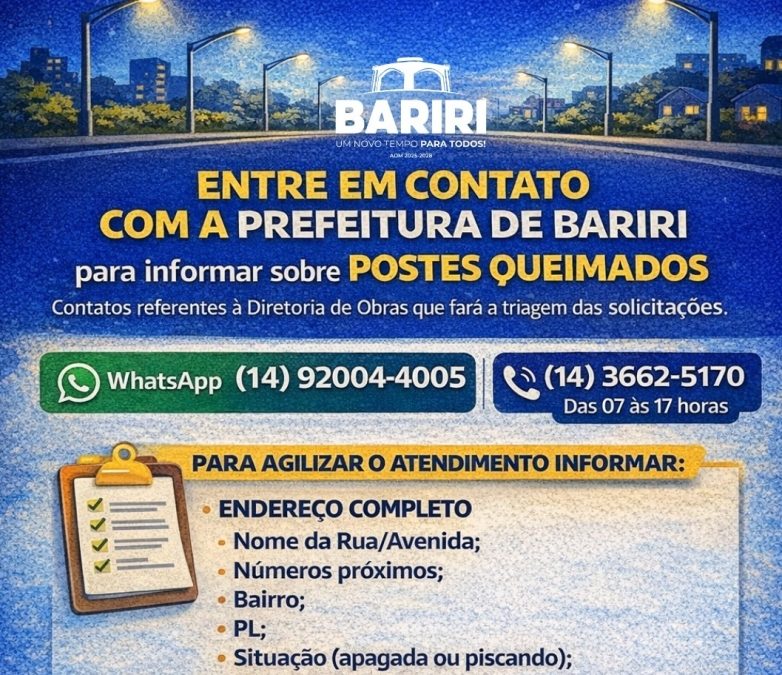 Cidade: Prefeitura implanta canal de comunicação para solicitação da iluminação