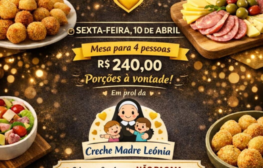 Cidade: Noite das Porções será em prol da Creche Madre Leônia