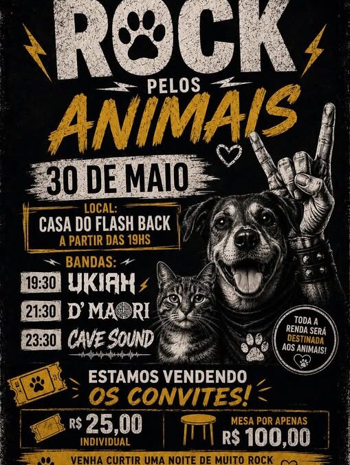 Cultura: Rock pelos Animais na Casa do Flash Black